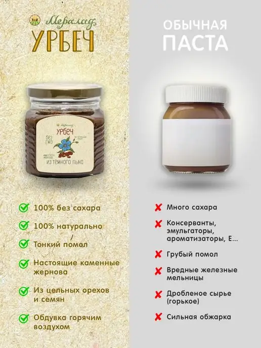 Мералад Урбеч из семян льна темного для похудения пп 3кг, 3 кг, фото 8