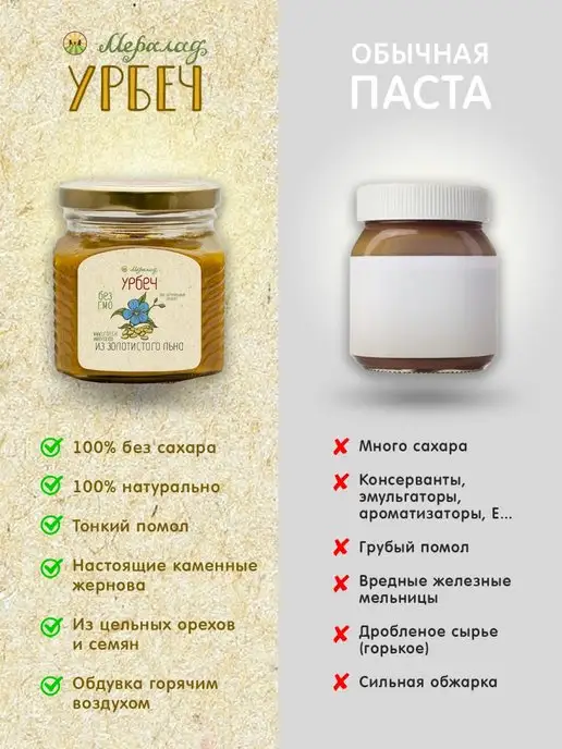 Мералад Урбеч из семян льна золотистого для похудения без сахара 3кг, 3 кг, фото 7
