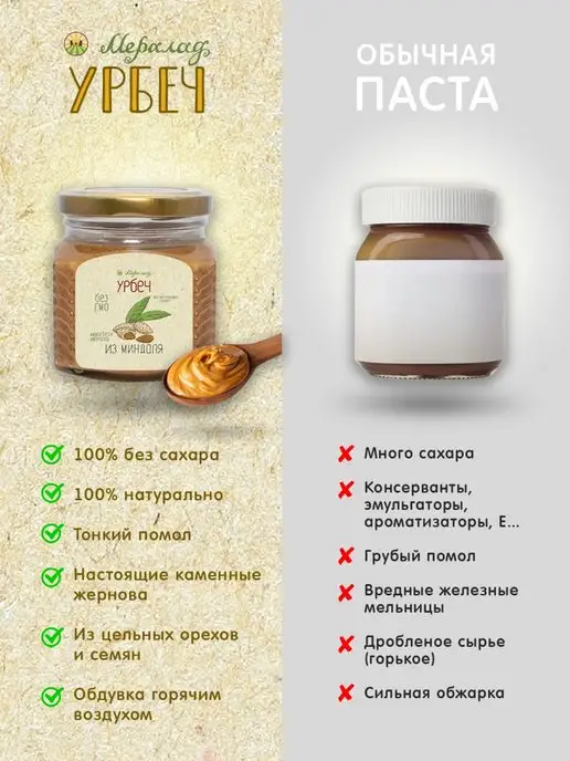 Мералад Урбеч из миндаля паста без сахара натуральная кето 3кг, 3 кг, фото 8