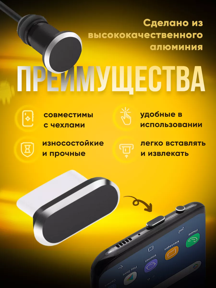 Заглушка для Android c Type-C и 3.5 мм. Заглушки.Phone 28110509 купить за  188 ₽ в интернет-магазине Wildberries