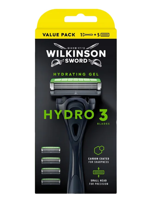 Wilkinson Sword Hydro3 Станок для бритья с 5 сменными кассетами, вариант