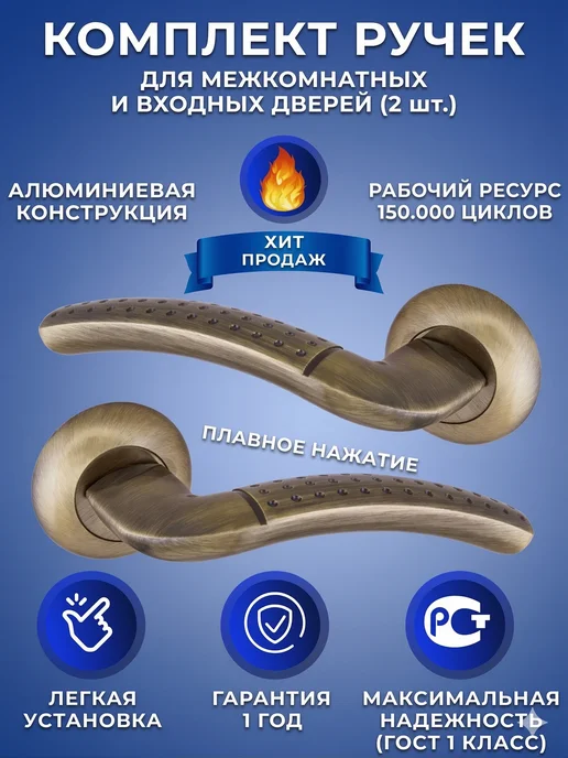 Punto Ручка для двери межкомнатной и входной, зеленый