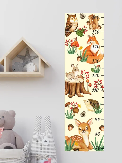 Lisadecor Ростомер наклейка на стену Животные, зеленый, фото 5