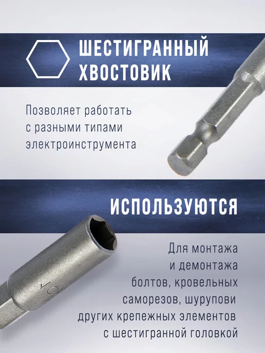 Тундра Бита для шуруповерта с торцевой головкой 10х100 мм, 10x100 мм, фото 3