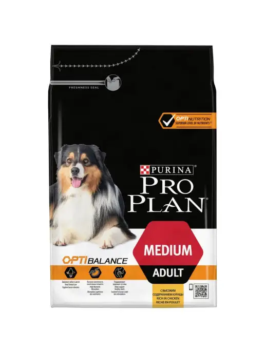 Сухой корм PRO PLAN для собак, взрослые, средние, курица, 3 кг, фото 3
