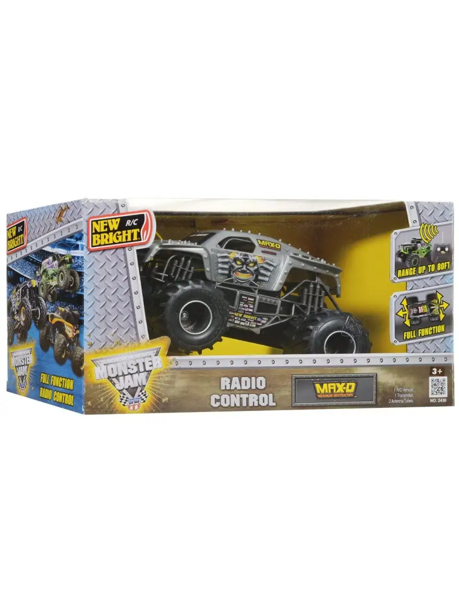 Р/у 1:24 машина Monster Jam на батарейках, Max-D Maximum Destruction, в  коробке ТМ New Bright Monster Jam 28205750 купить в интернет-магазине  Wildberries