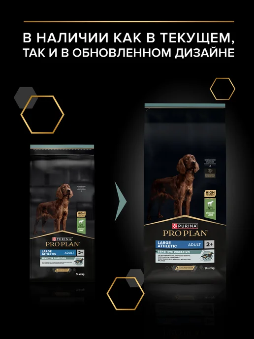 Сухой корм PRO PLAN для собак, взрослые, крупные, ягненок, 14 кг, фото 2