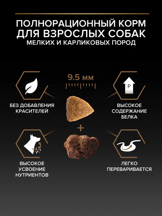 Сухой корм PRO PLAN Duo Delice для собак, мелкие, говядина, 2,5 кг, фото 4