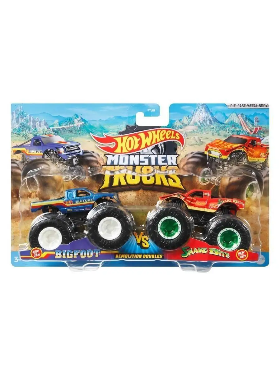 Набор машинок Hot Wheels/Хот вилс Monster Trucks/Монстр-Трак Взаимное  уничтожение (2 шт в упаковке) Hot Wheels 28252521 купить в  интернет-магазине Wildberries