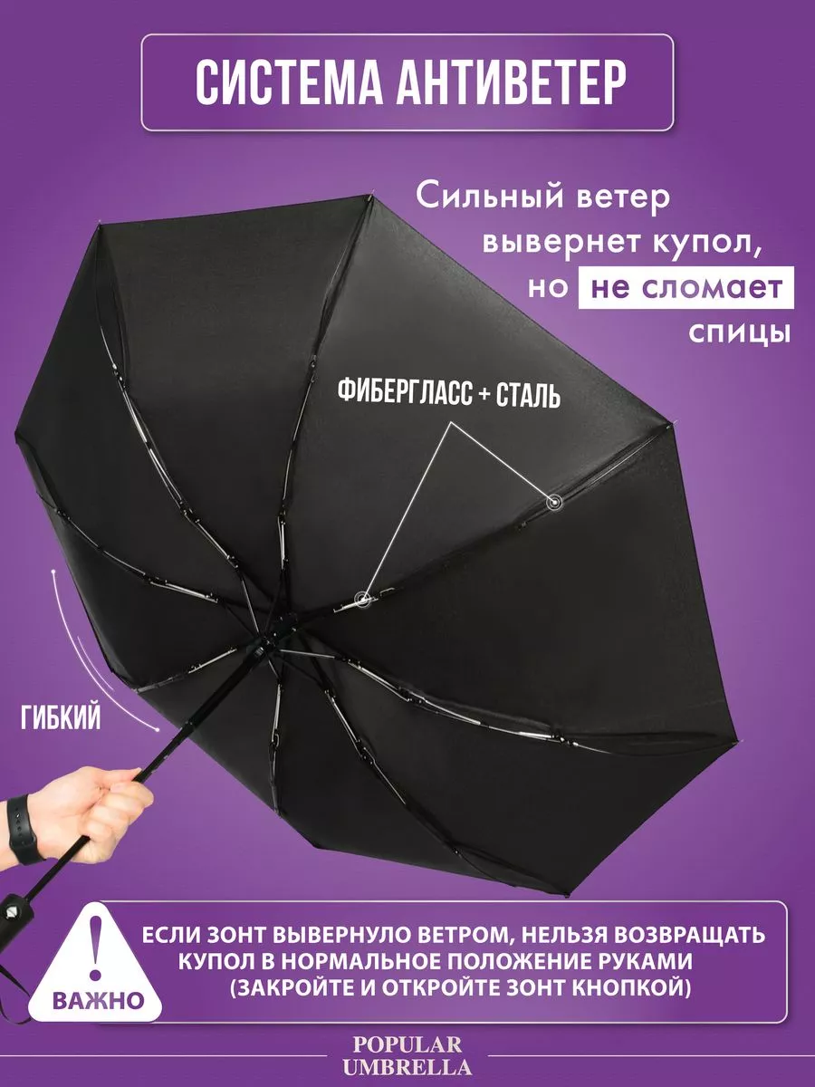 Зонт полуавтомат складной антиветер Rain-Brella 28281919 купить за 462 ₽ в  интернет-магазине Wildberries