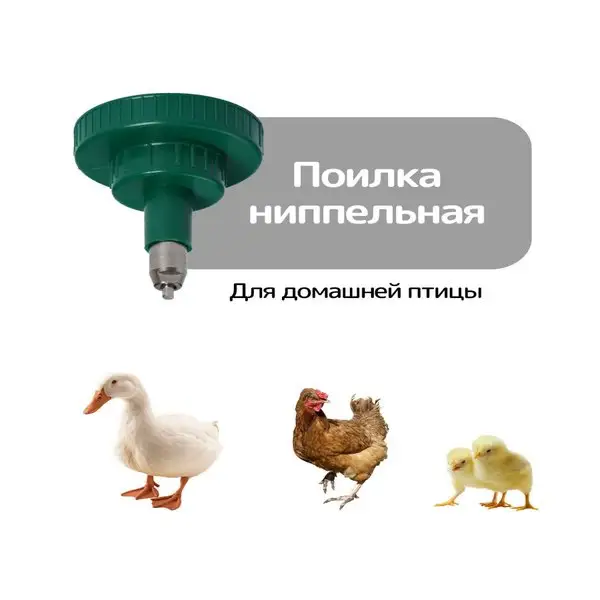 Поилка для кур ниппельная под бутылку 0,5 и 5 л