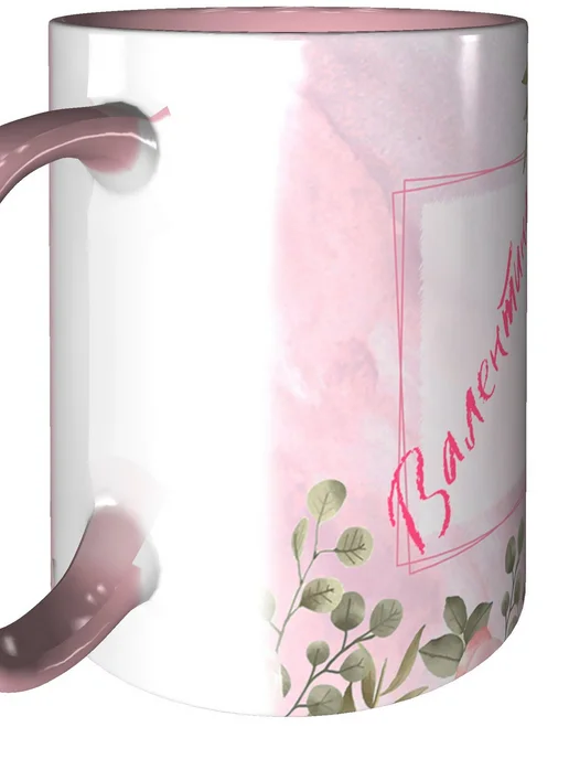 grand cadeaux Кружка с именем Валентина - розовая внутри и ручка, розовый, фото 7