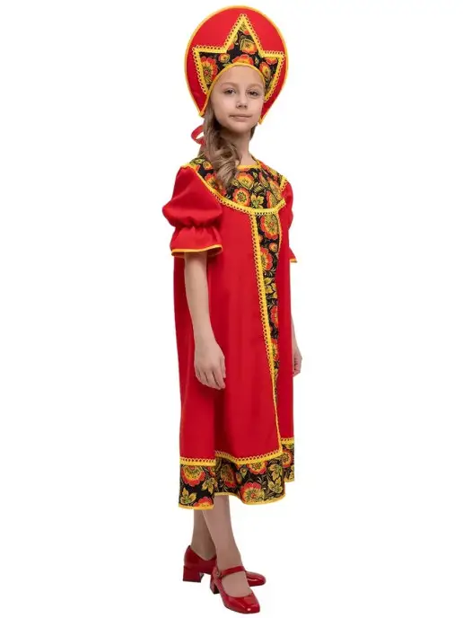 Вестифика Народный костюм Хохлома хороводная, красный, фото 3
