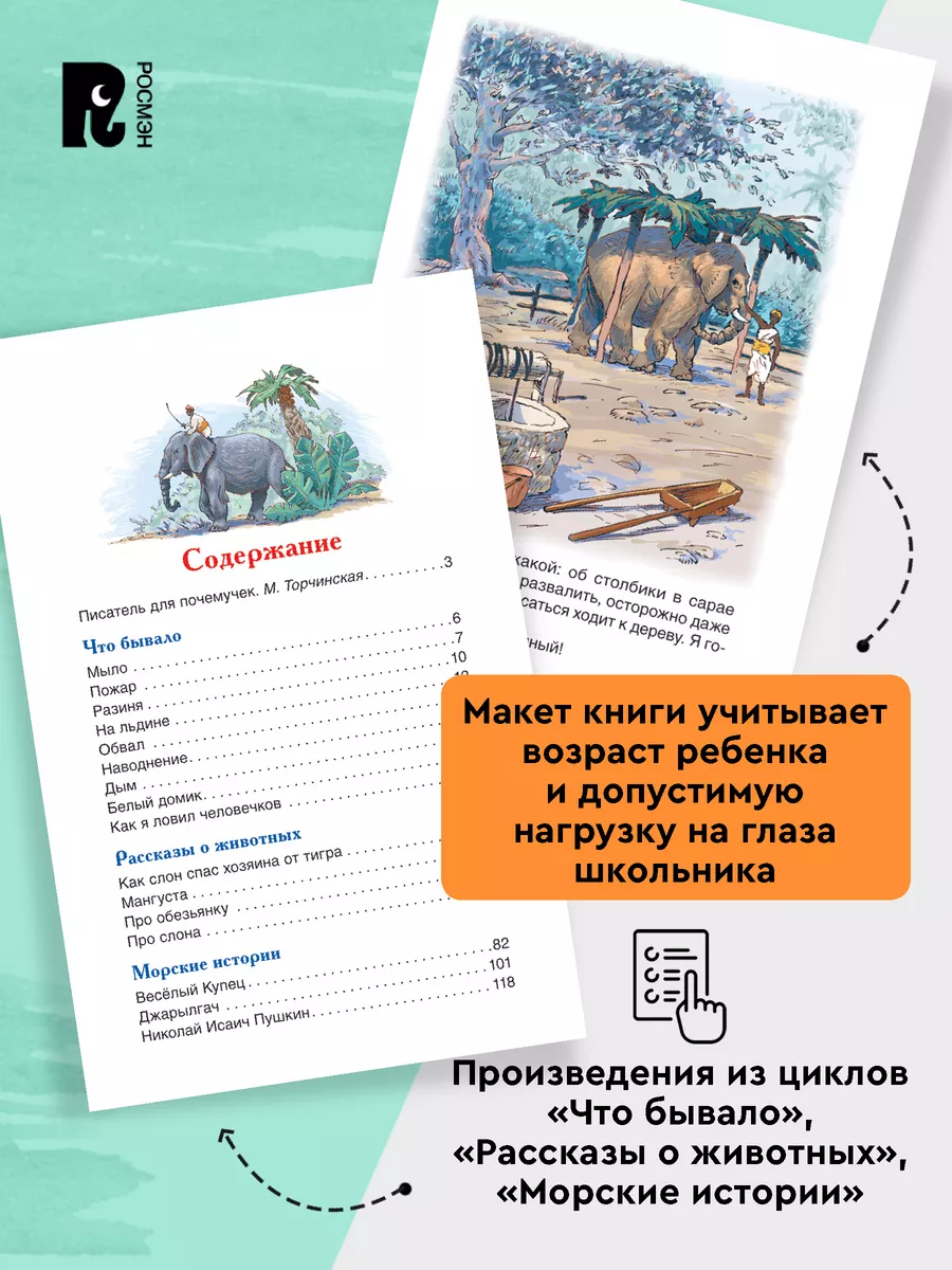 Житков Б. Что бывало и другие рассказы. Внеклассное чтение РОСМЭН 28351995  купить за 299 ₽ в интернет-магазине Wildberries