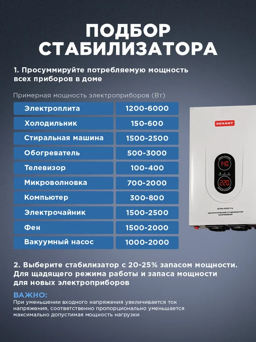 REXANT Стабилизатор напряжения настенный 2 кВт, вариант, фото 4
