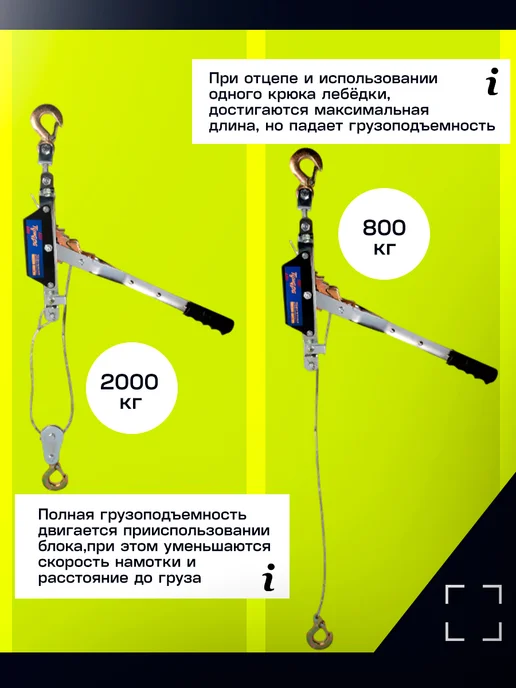 Тундра Лебедка ручная рычажная 2 т 3 м, 3 м, фото 4