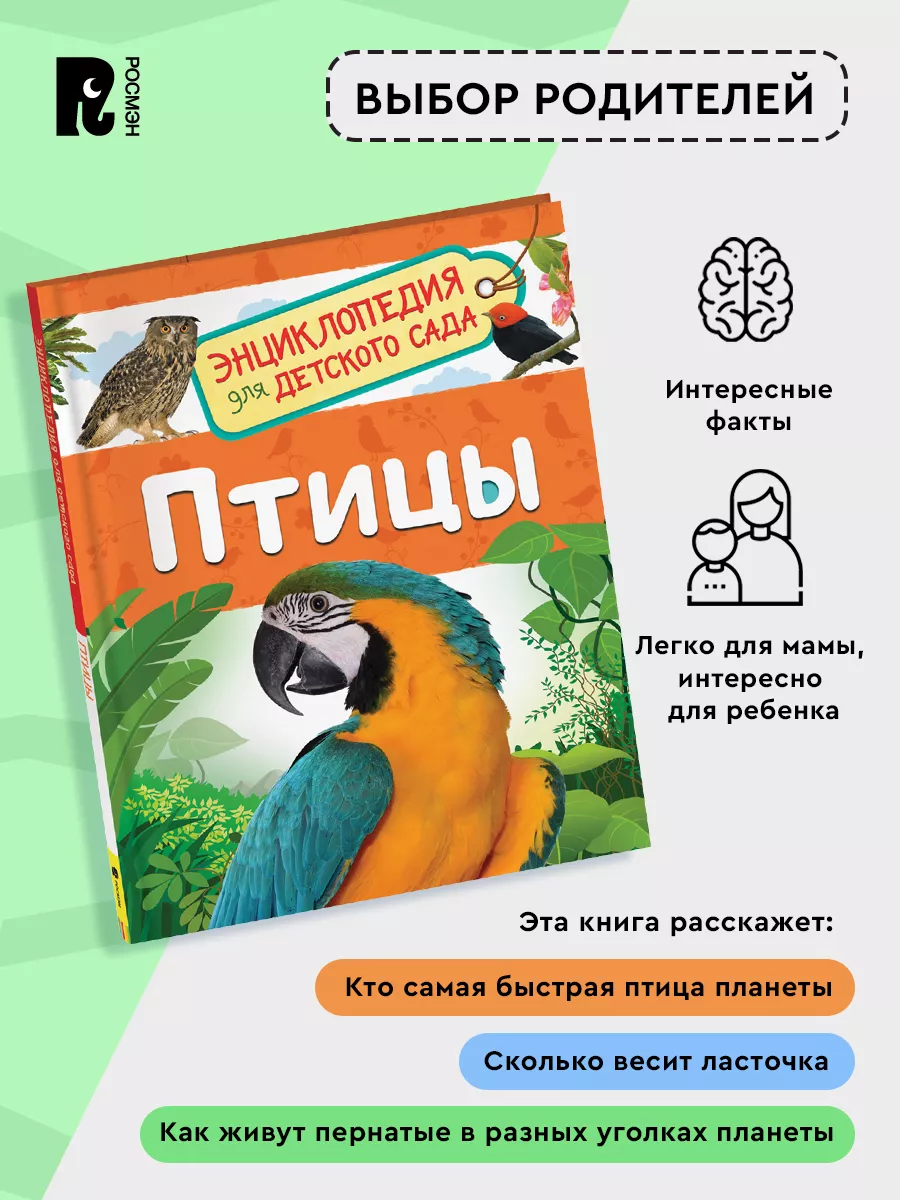 Птицы. Энциклопедия для детского сада для детей от 4-5 лет РОСМЭН 28368987  купить за 198 ₽ в интернет-магазине Wildberries