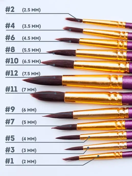 ArtQ Кисти для рисования в школу набор 12 шт, 12 шт, фото 5
