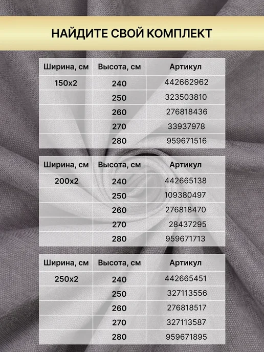 Hyggelig Шторы канвас блэкаут в спальню и гостиную 2 шт 200 на 270, 2 шт, фото 2