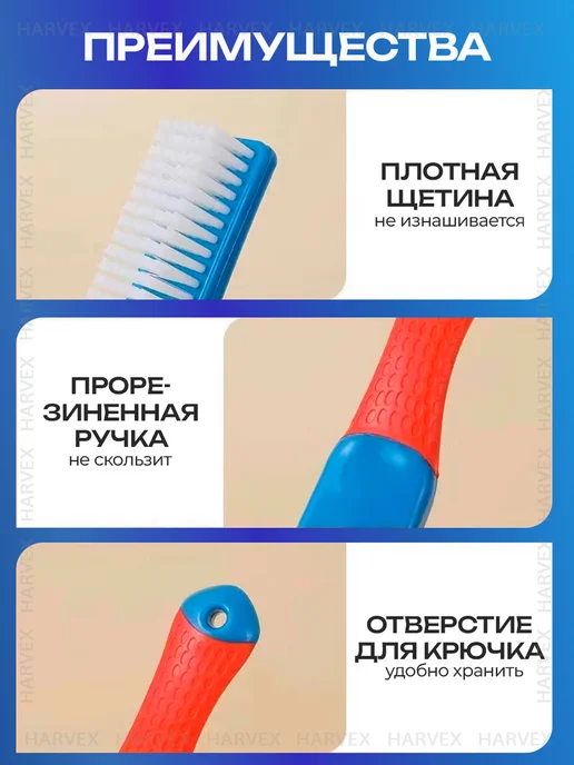 HARVEX Щетка для обуви и одежды, ковров и текстиля универсальная, синий, фото 2
