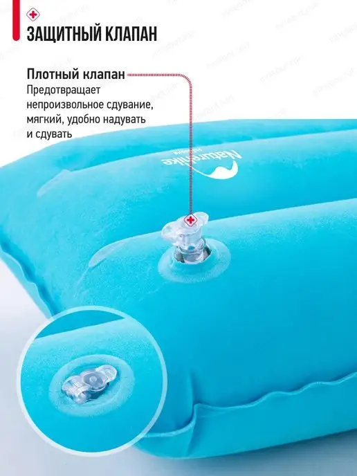 Naturehike Подушка надувная для путешествий Infated Compressed Folding, синий, фото 2