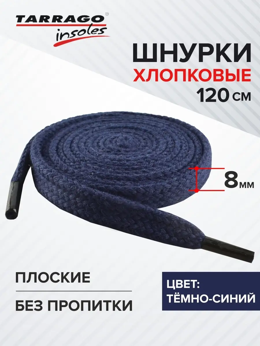 Шнурки синие широкие для...