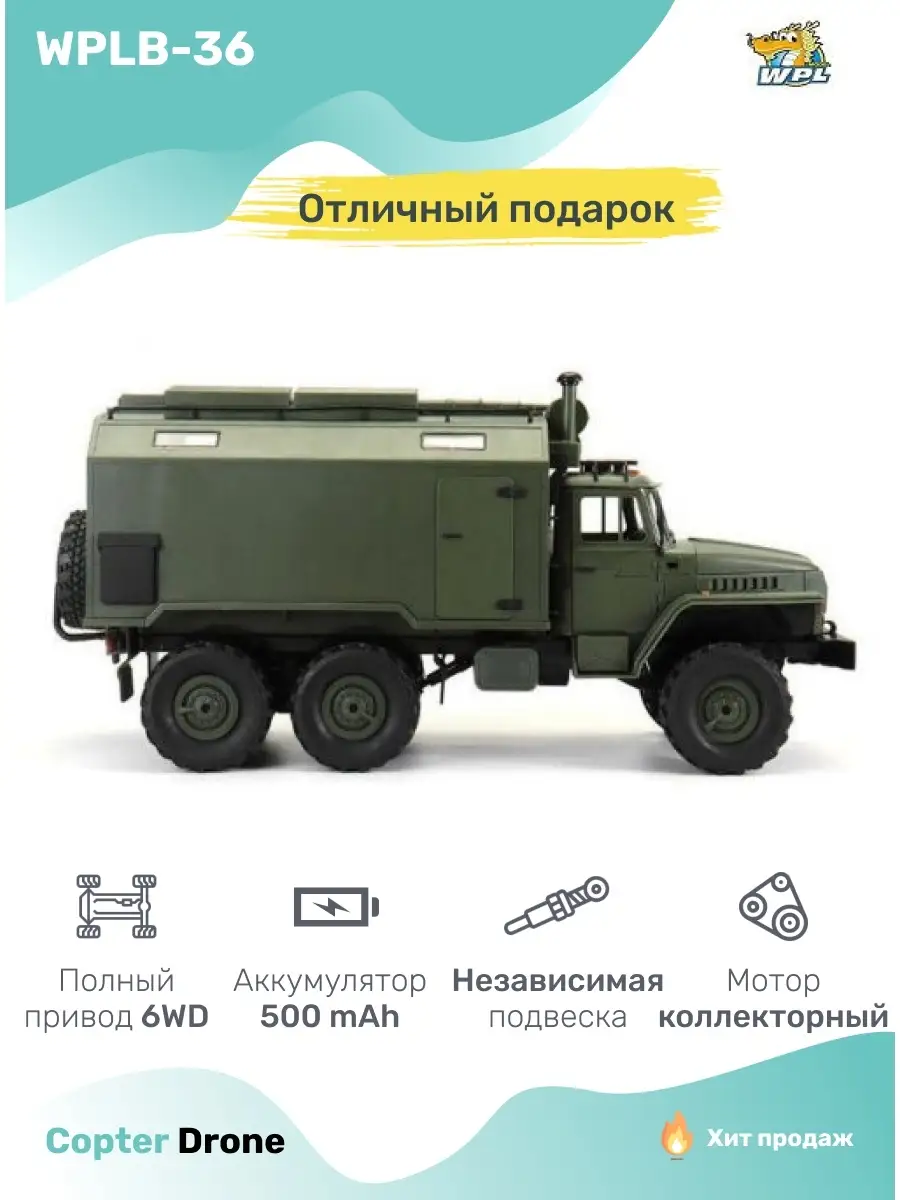 Радиоуправляемая грузовик Урал B-36 WPL 28519729 купить за 5 896 ₽ в  интернет-магазине Wildberries