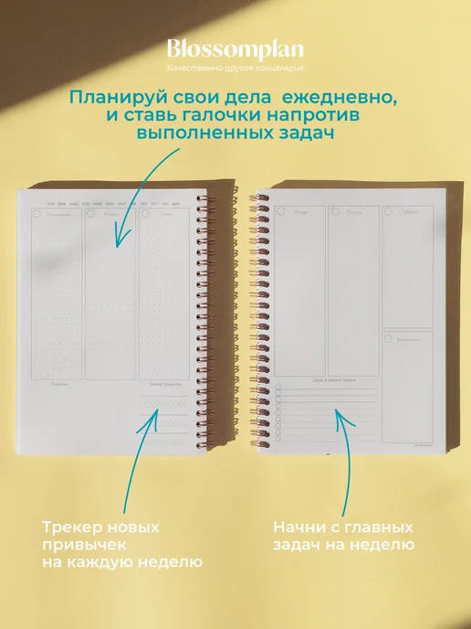 BlossomPlan Планер Ежедневник на пружине 2027 А5 недатированный, вариант, фото 8