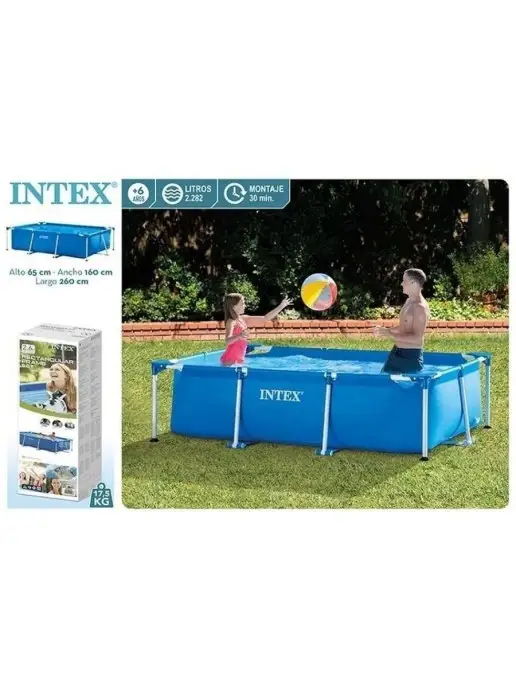 Intex Каркасный бассейн прямоугольный детский 260x160x65 см, 260x160x65 см, фото 6