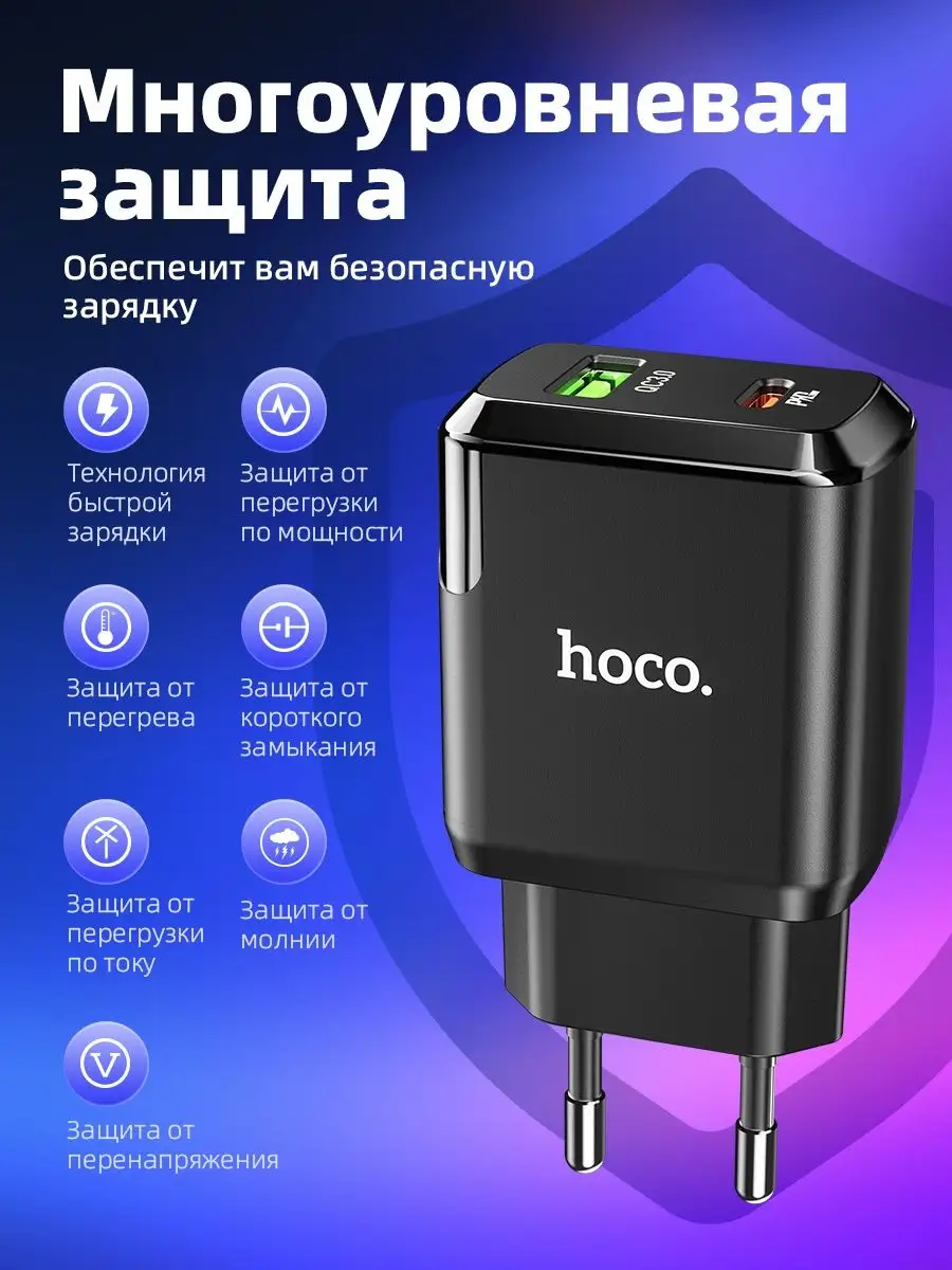 Зарядное устройство для телефона блок питания для iphone Hoco 28655366  купить за 841 ₽ в интернет-магазине Wildberries