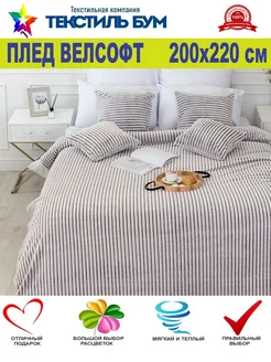 Плед 200х220 см велсофт евро Текстиль БУМ 28671708 купить за 1 920 ₽ в интернет‑магазине Wildberries