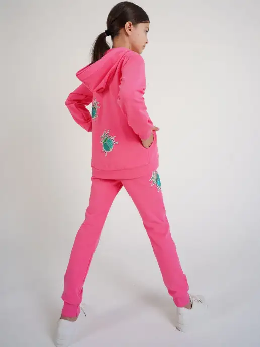 ETE CHILDREN Спортивный костюм для девочки с капюшоном, розовый, фото 2
