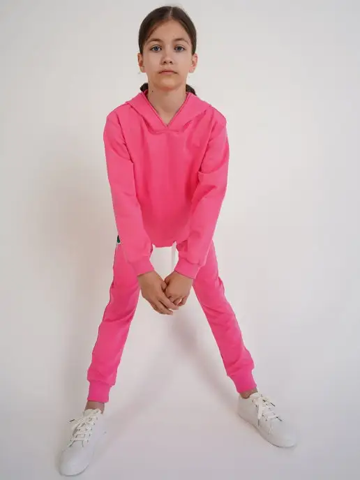 ETE CHILDREN Спортивный костюм для девочки с капюшоном, розовый, фото 4