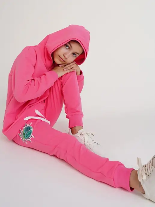 ETE CHILDREN Спортивный костюм для девочки с капюшоном, розовый, фото 5