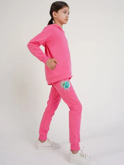 ETE CHILDREN Спортивный костюм для девочки с капюшоном, розовый, фото 6
