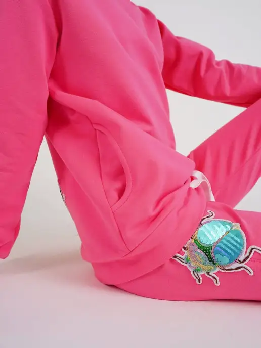 ETE CHILDREN Спортивный костюм для девочки с капюшоном, розовый, фото 7