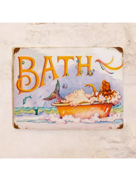 Декоративная жесть Табличка для туалета Bath, металл, 20х30 см, 20x30 см