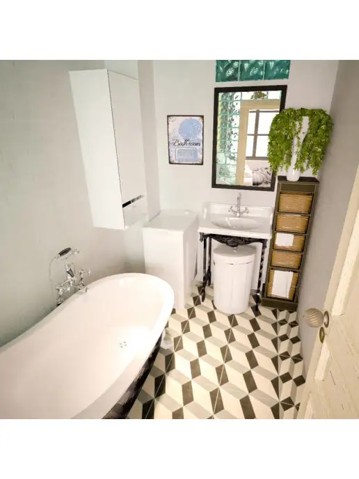 Декоративная жесть Жестяная табличка Bathroom в стиле прованс, металл, 20х30 см, 20x30 см, фото 2
