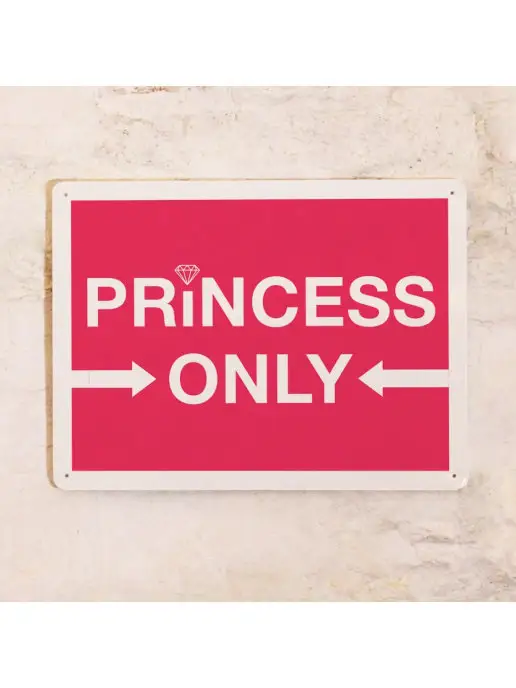 Декоративная жесть Табличка для детской комнаты PRINCESS ONLY, вариант