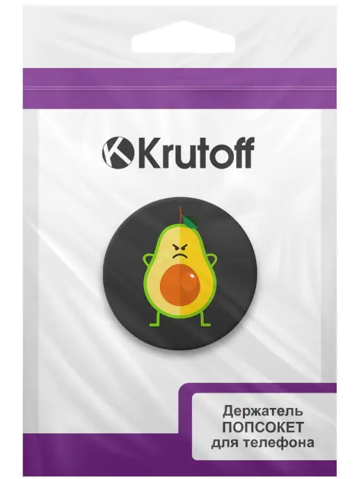 Krutoff Пластмассовый держатель- попсокет для телефона, черный, фото 7