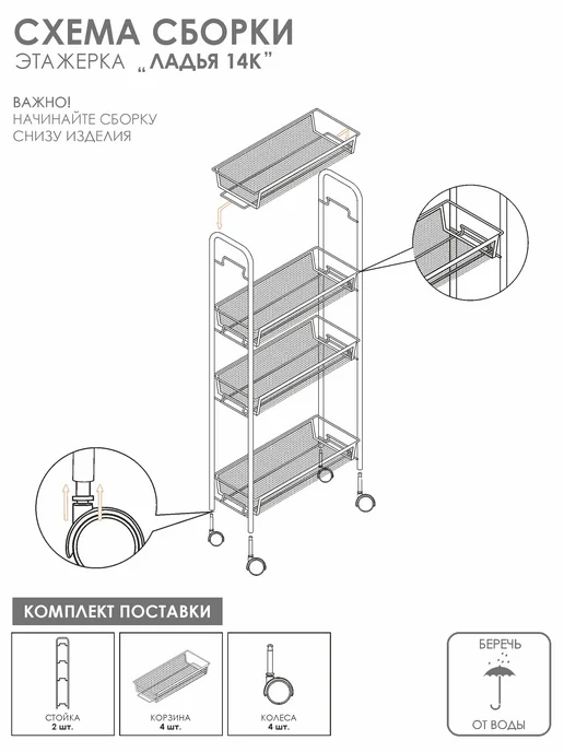 ЗМИ Металлическая этажерка для рассады на колесиках узкая, черный, фото 8